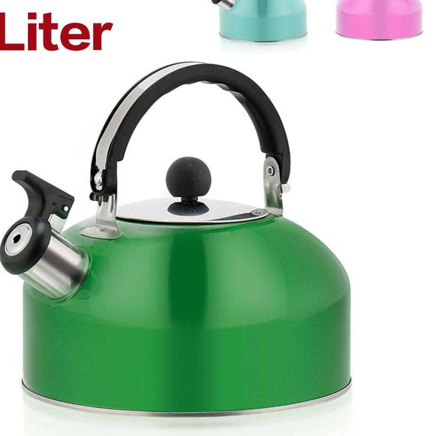 ☛ 3 Liter Teko Stainless Steel Ceret Teko | Ceret Siul | Teko Siul | Hijau | Biru | Merah Jambu ➭