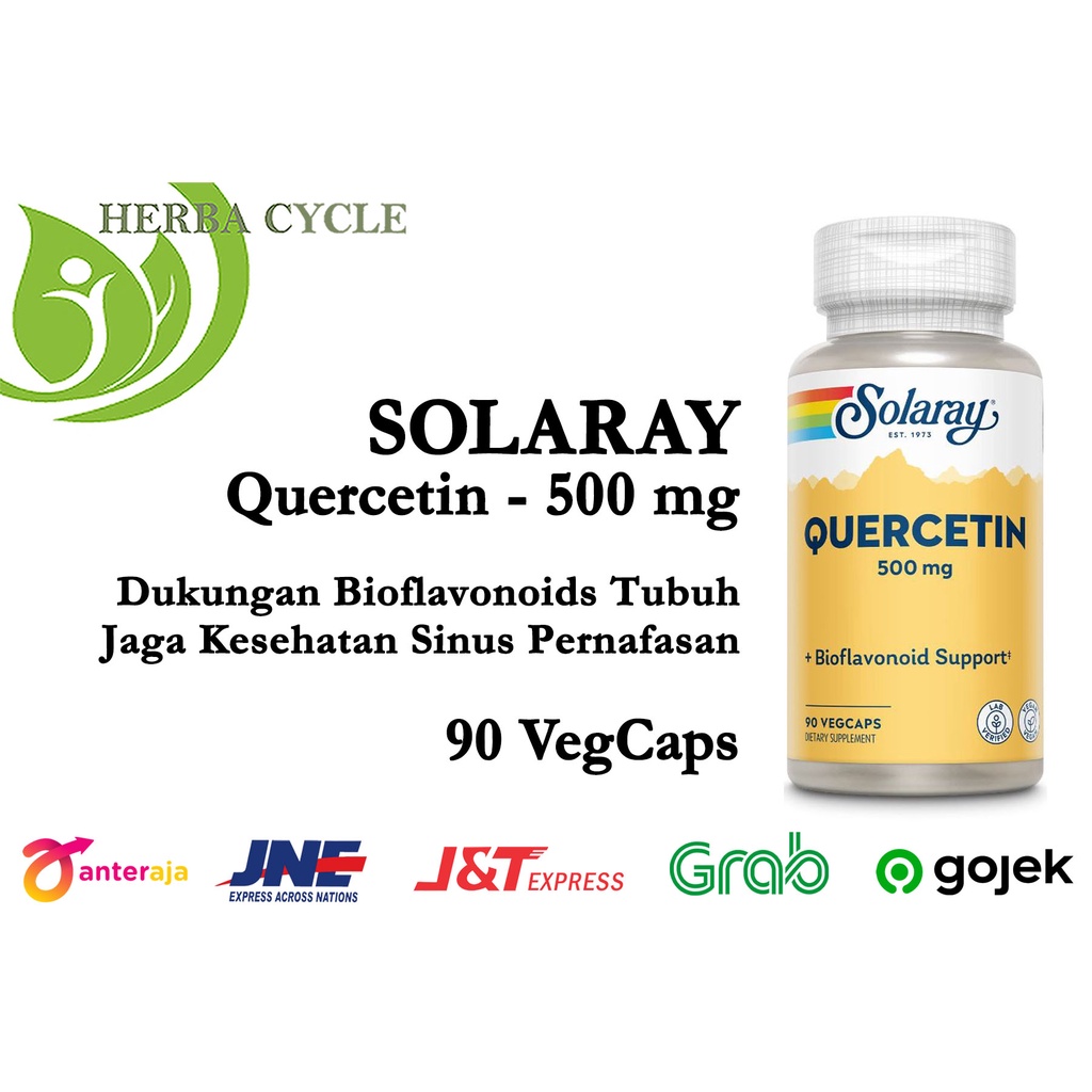 Solaray Quercetin 500 mg 90 VegCaps Bioflavonoids Dukungan Pernafasan Sinus ORI USA