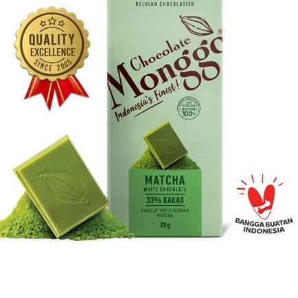 

► Chocolate Monggo | Matcha Green Tea Chocolate 80gr | Coklat Murni 100% Kakao Butter | Teh Hijau & Cokelat Putih | Snack ☺