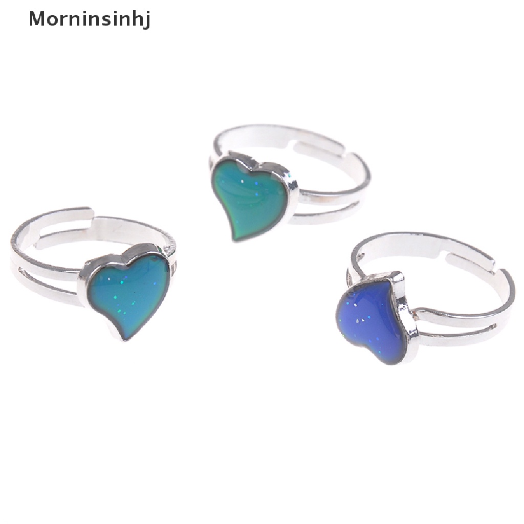 Mornin Mood ring band Berubah Warna by temperature ajustable heart  Id