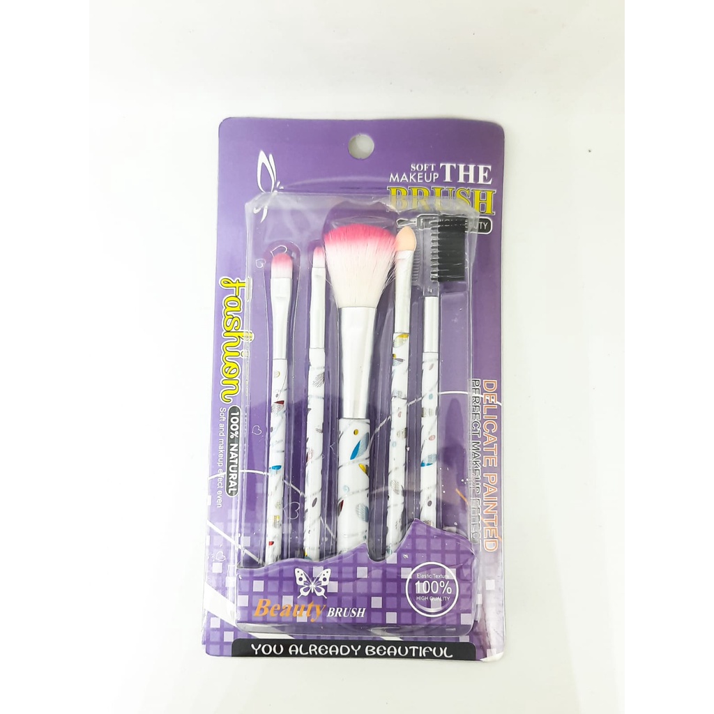 (NCS) Kuas Make Up Set isi 5 pcs Karakter / Makeup Brush 5 in 1 Kemasan Mika