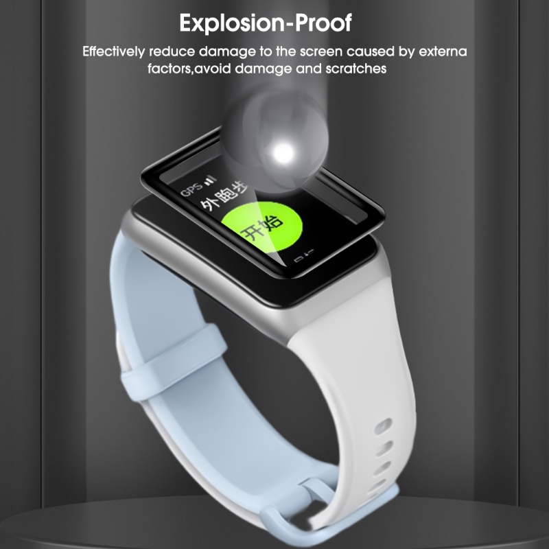 Full Cover HD Curved PMMA Explosion-Proof Watch Film Pelindung Layar Smartwatch Anti Gores Untuk OPPO Band2