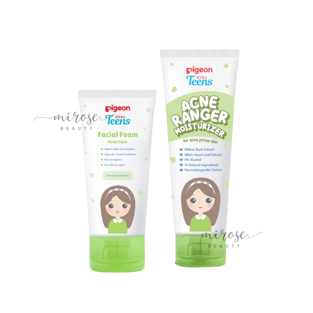 [ISI 2] PIGEON TEENS Paket Acne 1 : Acne Care Wash 100ml + Acne Ranger Moisturizer 20ml / 50ml | Paket Jerawat Remaja Isi 2