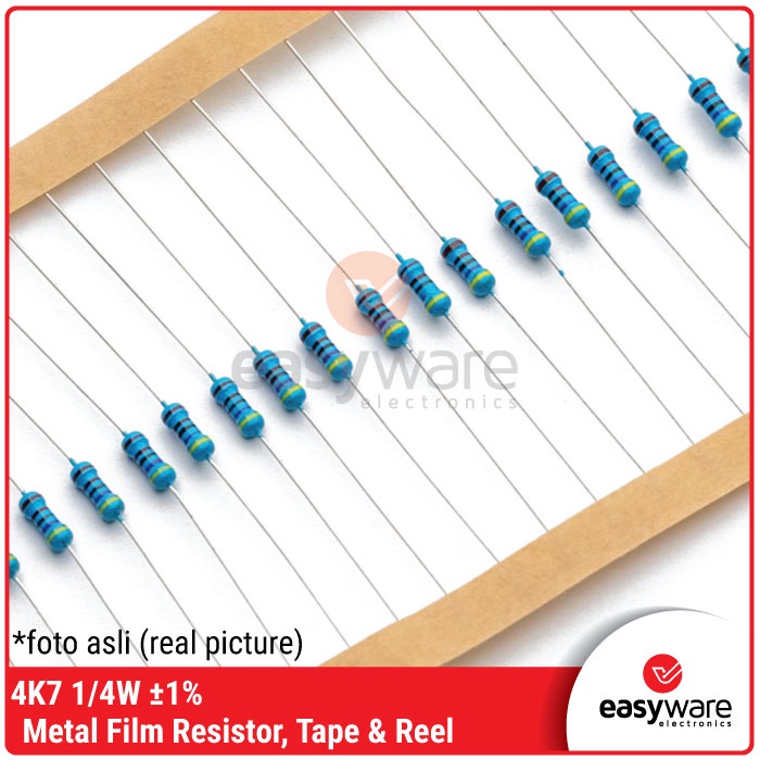 Resistor 4.7K Ohm 1/4W 1% Metal Film Resistor 4K7 0.25 Watt 0.25W