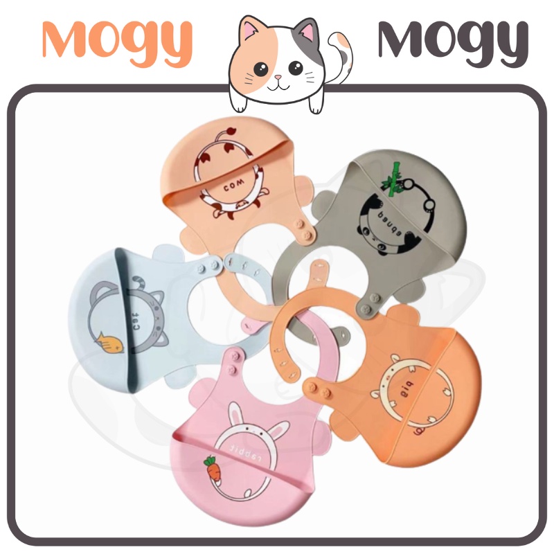MOGYMOGY Slabber Silikon Celemek Makan Bayi Baby BIB Slabber Full Silikon