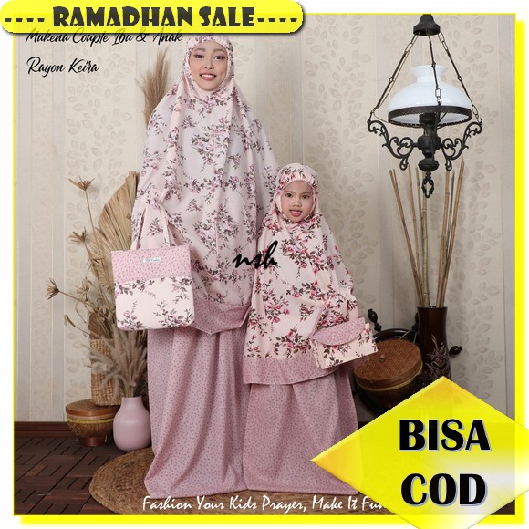 Mukena Couple Ibu Dan Anak Mukenah Pasangan Bahan Rayon Bali Adem Dan Nyaman Rukuh Terbaru 2022 Muke