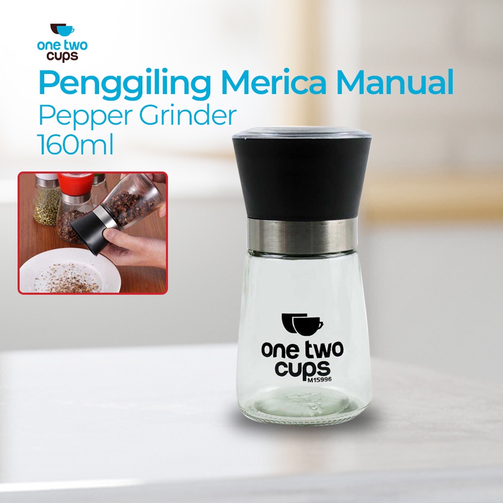 One Two Cups Penggiling Merica Manual Glass Pepper Grinder - M15996
