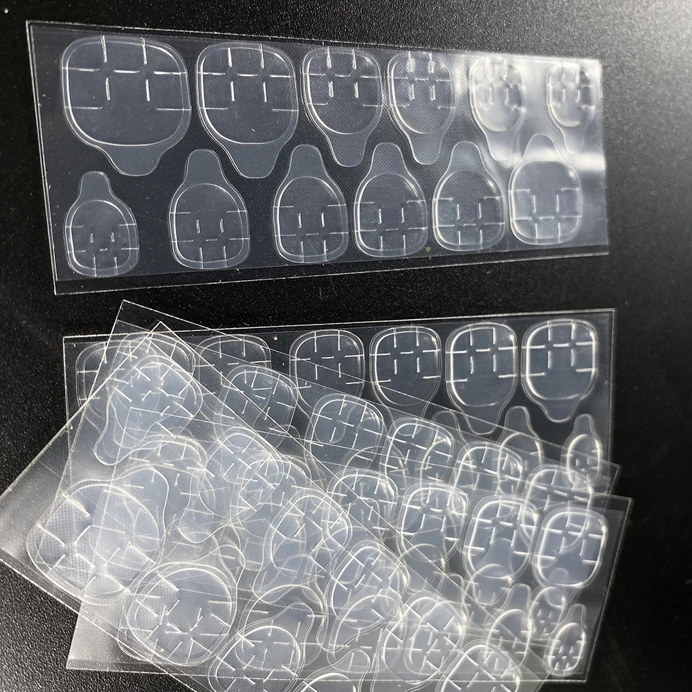 Tips Kuku Palsu Palsu Seni Stiker 24 Pcs Dua Sisi Kuku Palsu Seni Pita Perekat Lem Stiker Makeup Accesoires Alat DIY Tips Kuku Palsu Akrilik Manicure Gel