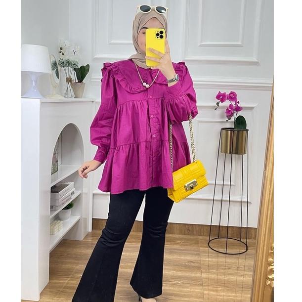 RECOMENDED FELLY TUNIK KATUN POPLIN // TUNIK FUSCHIA
