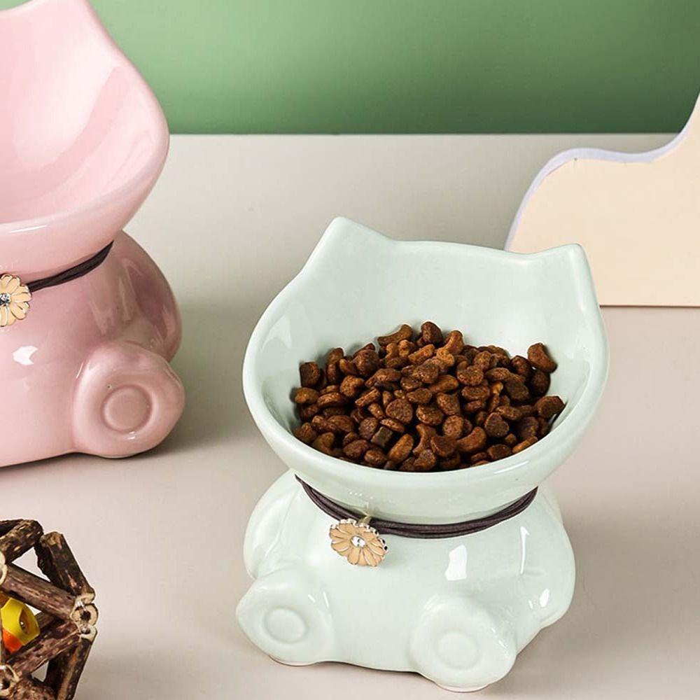 [Elegan] Mangkuk Makanan Kucing Miring Ditinggikan Kaki Tinggi Peminum Pengumpan Kucing Untuk Anjing Kucing Puppy Kitten Pet Feeder Bowl