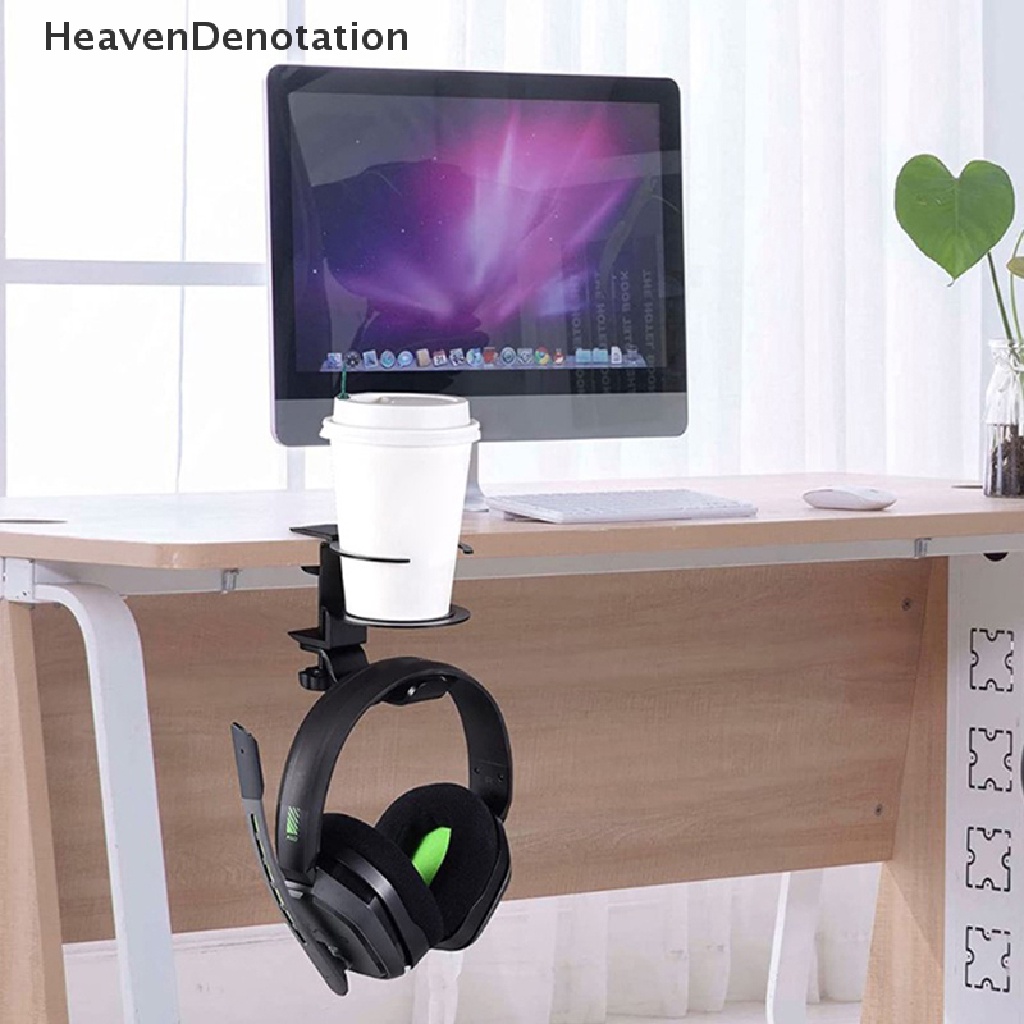 [HeavenDenotation] Headphone Dipasang Gantungan Cangkir Holder Headset Desktop Dinding Penjepit Berdiri Gantung Penyimpanan Headset Earphone Hook HDV