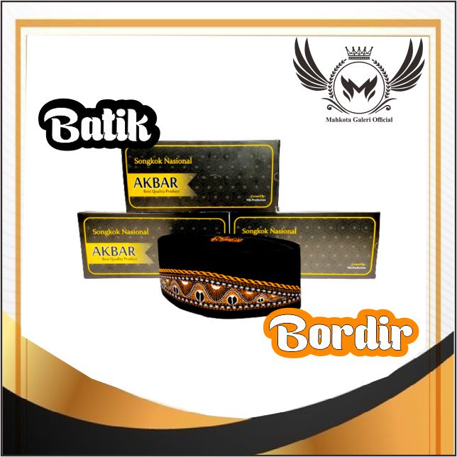 BANTING HARGA 2023 !! Songkok Akad Nikah / Kopiah Bordir Motif Batik / Peci Hitam Istimewa