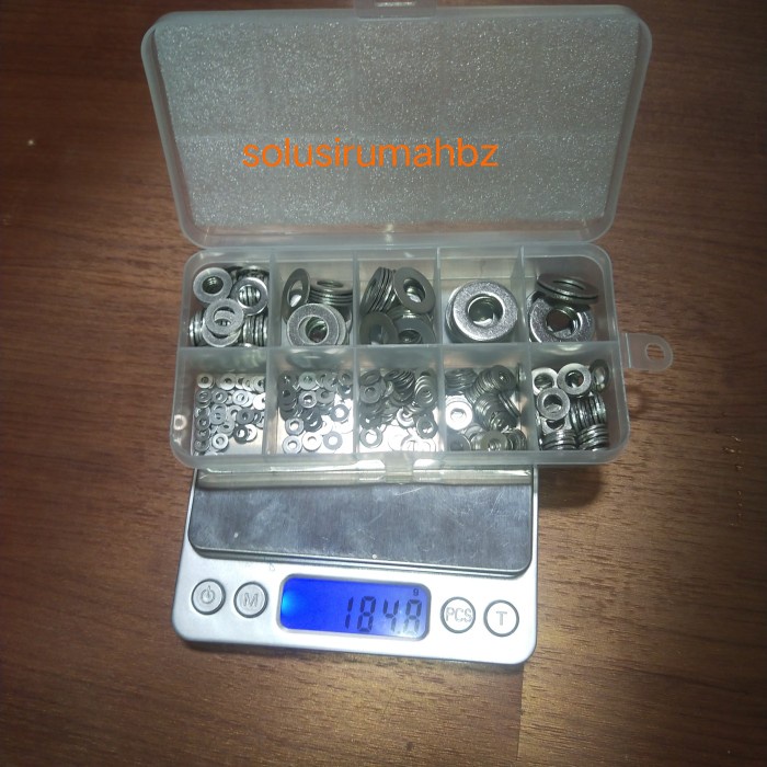 ring plat set stainless steel + kotak 360pc m2 m2.5 m3 m4 m5 m6 m10 m8