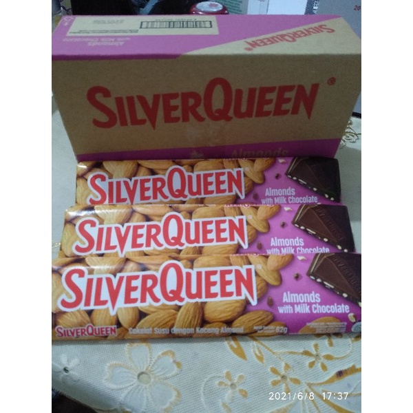 

✨NEW✨ -Silverqueen Almond Box 58 gr (Harga perbox)- 1.1.23
