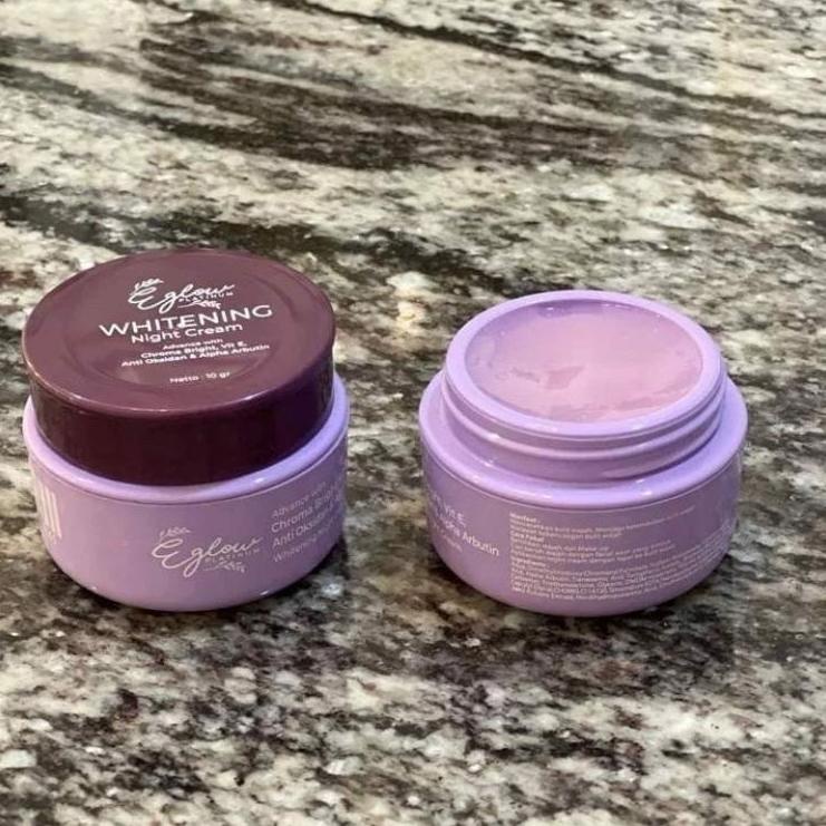 ► NIGHT CREAM EGLOW PLATINUM ORIGINAL WHITENING OR ACNE EGLOW PLATINUM ECER 12.5 g ◊