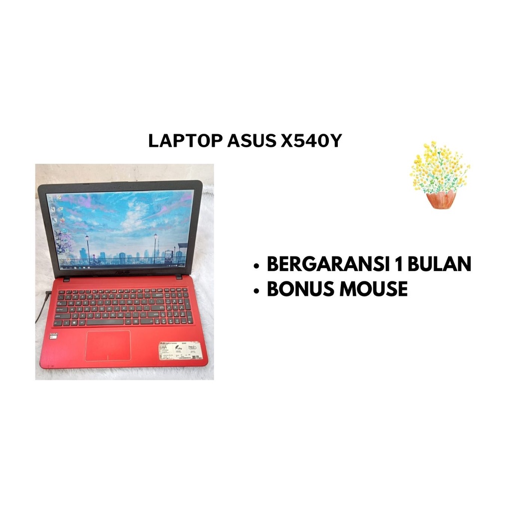 LAPTOP ASUS X540Y LAYAR 15 INCH,LAPTOP BEKAS,LAPTOP SECOND,LAPTOP BERKULITAS,LAPTOP MURAH