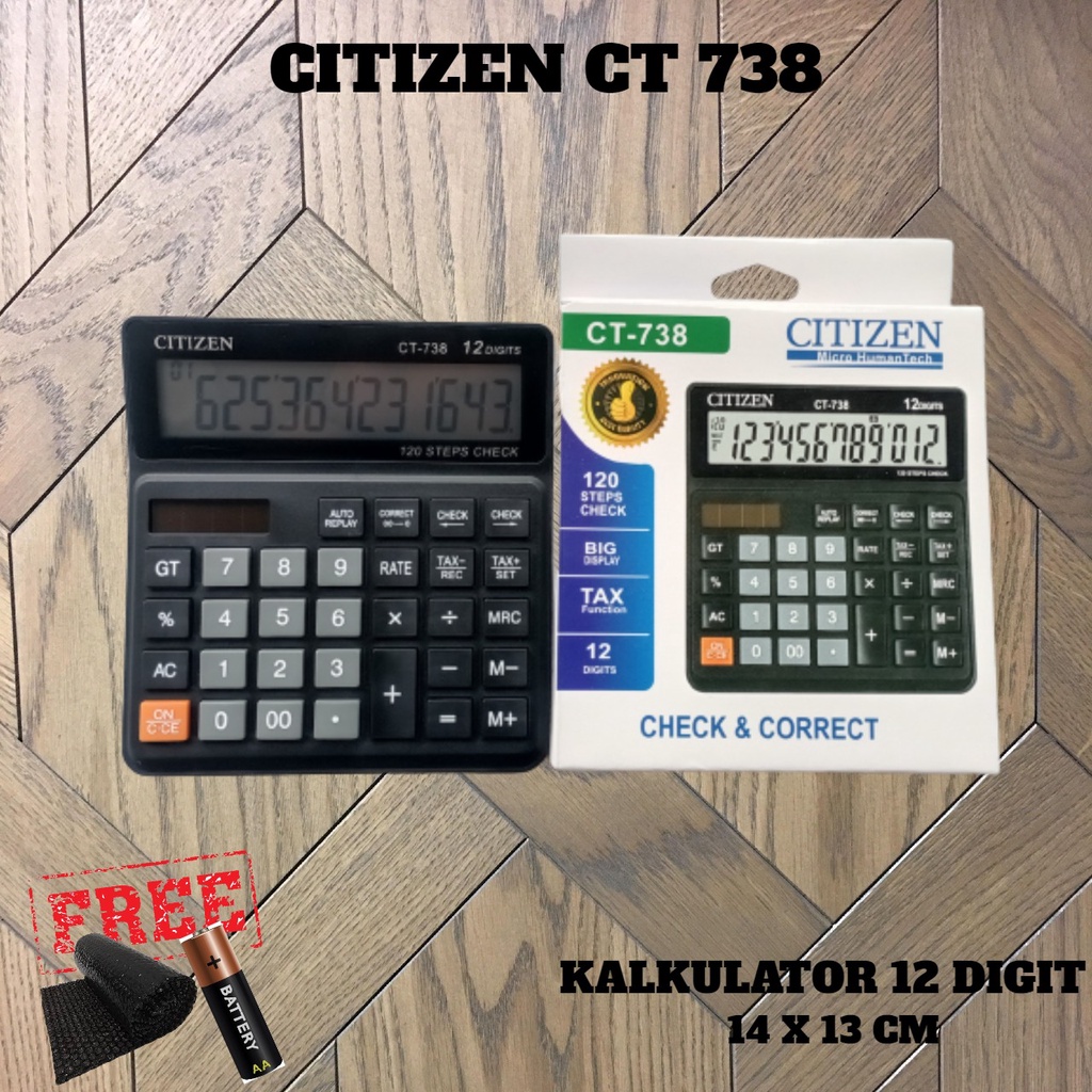 

Kalkulator Sedang Auto Off Display Besar 12 Digit 120 Steps Sekolah Dagang Kantor 14cm x 13cm CT 738