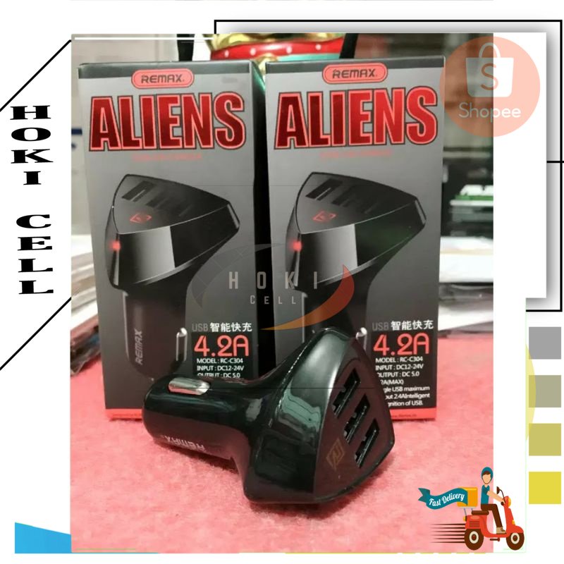 CHARGER MOBIL remax aliens 3 USB Output 4,2A  fast CHARGING