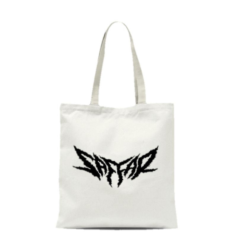 Tote bag Kanvas Resleting Pria Wanita Band Metal Saffar Murah Kekinian