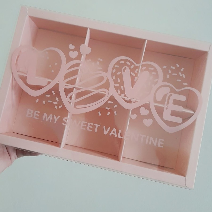 

5 Pcs Kardus Mika Valentine Day Be My Valentine Sekat 6 Packaging Kotak Kue Eggtart Bakpao Fruitpie Kue Soes