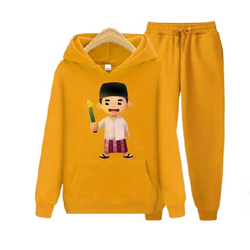Hzl_outfit Setelan Sweater Hoodie Taraweh Anak Laki Laki Size/ S,M,XL