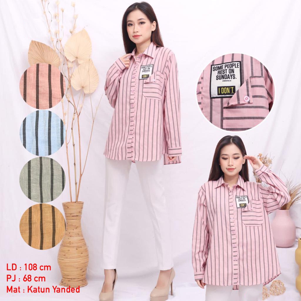 UMISUKA Kemeja Wanita Atasan Lengan Panjang Jumbo Kekinian Casual Korean Tunik Oversize Style Basic Long Sleeve Shirt