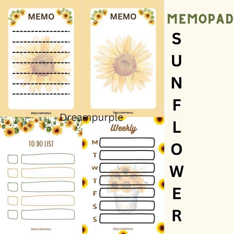 

MEMO PAD Daily Planner Sunflower