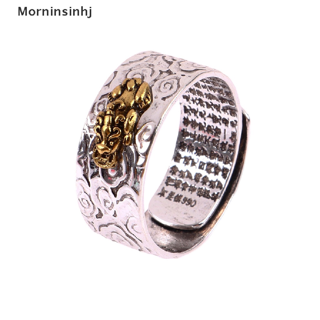 Cincin Mornin Feng Shui PIXIU Ch Amulet Kekayaan Keberuntungan Ukir Kitab Suci Ring id