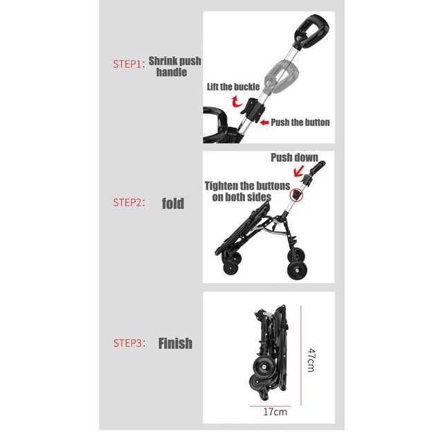 FLYBB Magic Stroller Baby 2 Way Travel Lightweight Foldable-8
