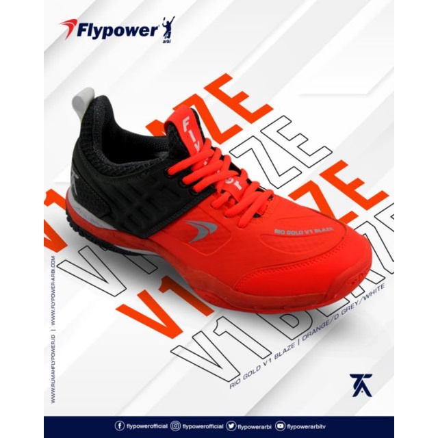 sepatu Flypower rio gold V1 blaze  sepatu badminton