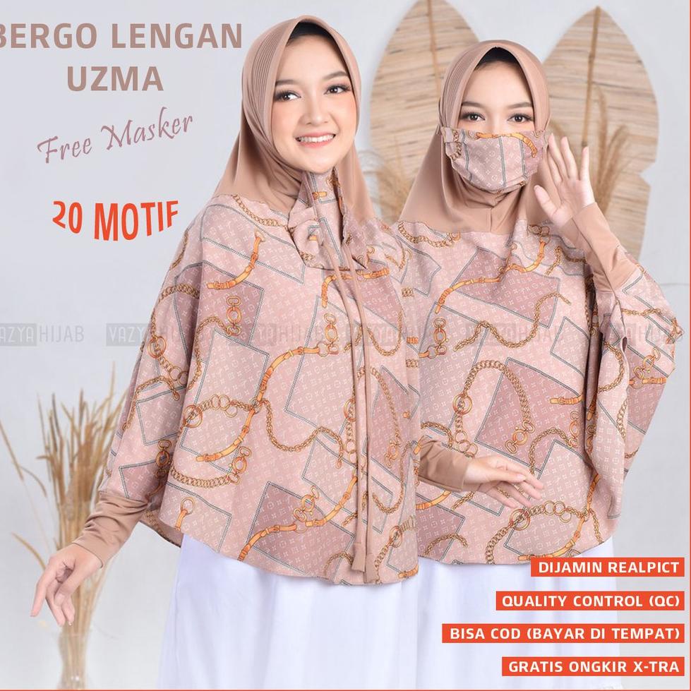 Terlaris Jilbab Lengan Panjang Motif Tangan Hijab / Bergo Lengan Panjang Motif Tangan Kerudung