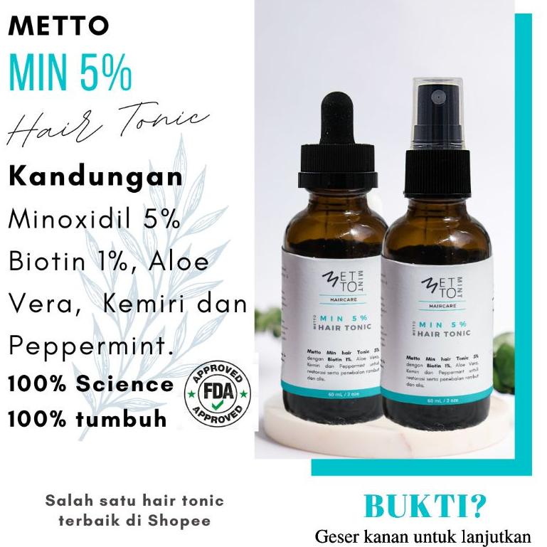 PALING MURAH METTOMINT Minoxidil Biotin Hair Tonic Minoxidil 5% Minoxidil 10% Minoxidil 15% Obat Pen