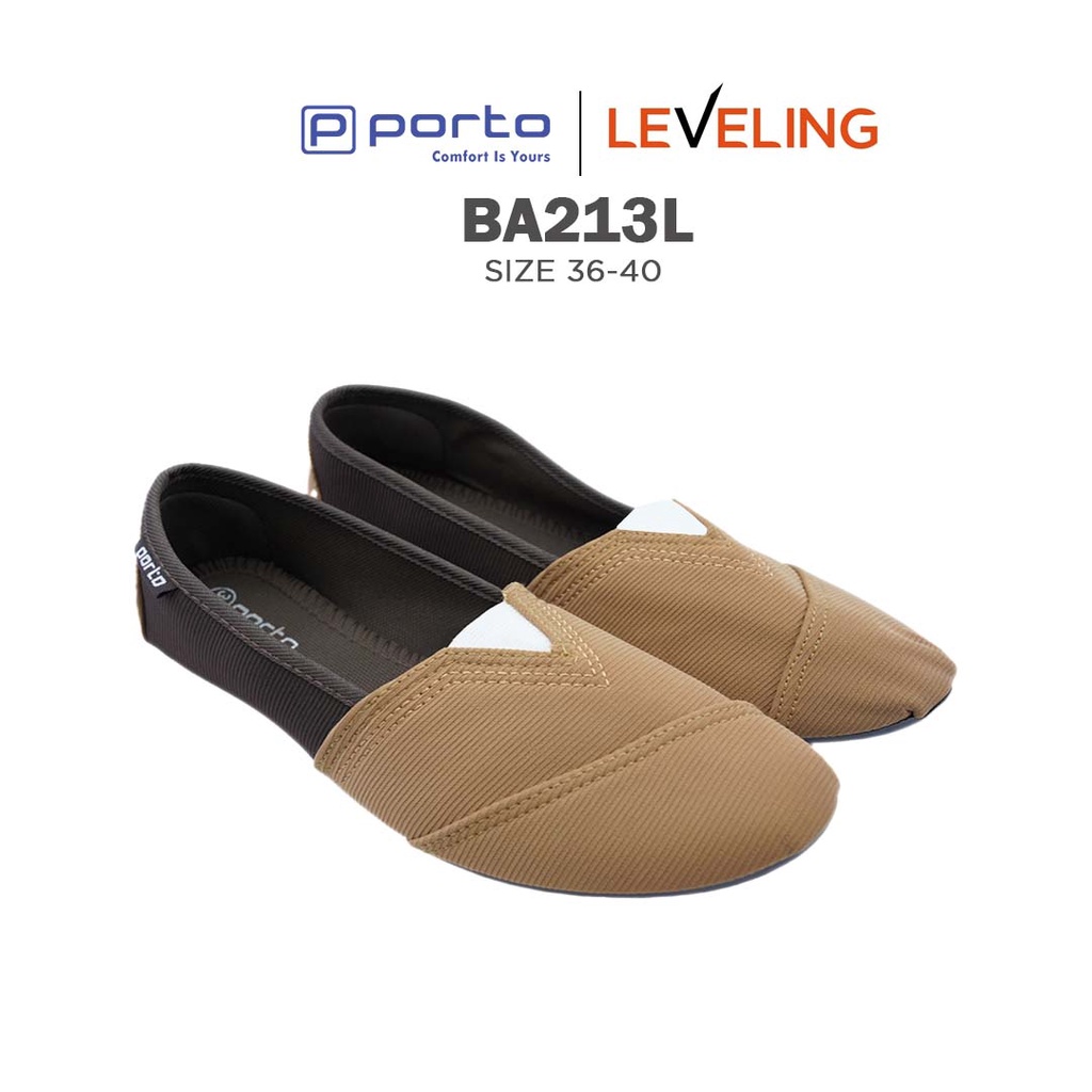 BA213L - Porto Leveling Sepatu Wanita Flatshoes Balet Nyaman Casual Original Simple Porto Lady