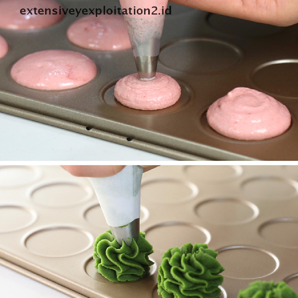 {NEW} 30lubang Macaroon Kit Carbon Steel Loyang Kue Macaron Pot Anti Lengket Baking Tray.