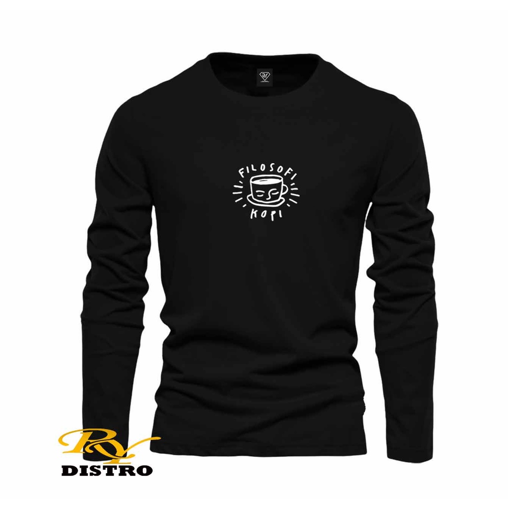 Starlight Distro - Kaos Pria Keren Lengan Panjang Filosofi Kopi Motif Putih - Kaos Distro premium qu
