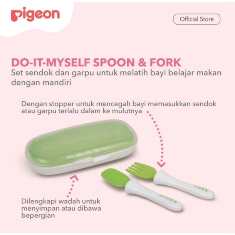 Pigeon Do It My Self Baby Cutlery Set / Set Perlengkapan Makan Bayi Pigeon / Box Kado Bayi