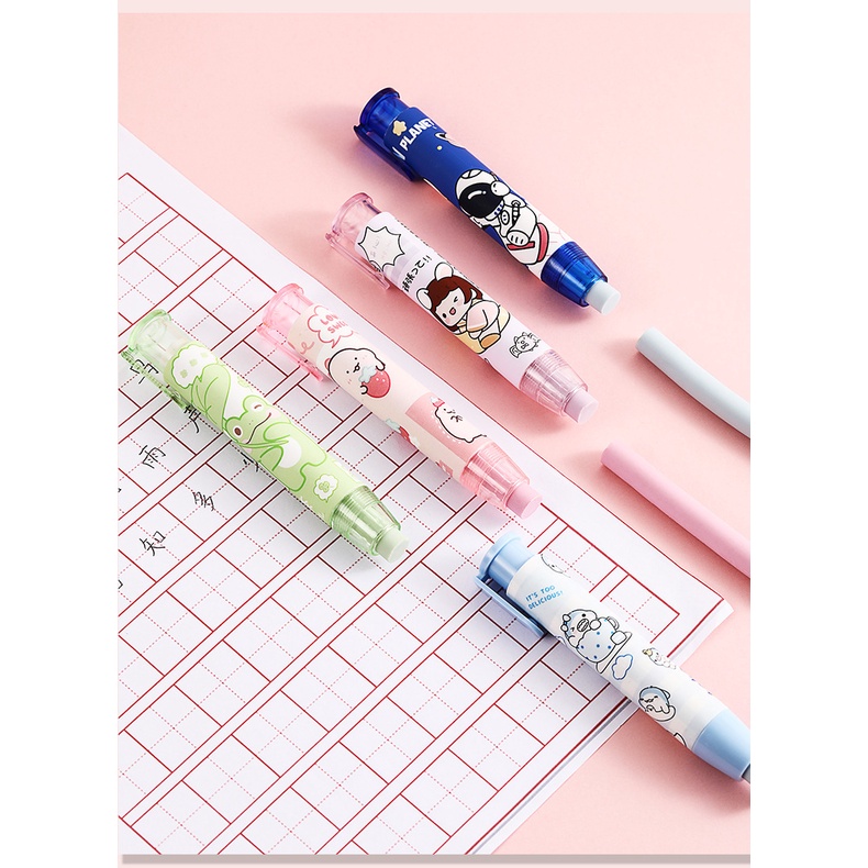 BUY 1 GET 1 REFILL PENGHAPUS MEKANIK LUCU ERASER MECHANIC ALAT KOREKSI PENSIL HAPUSAN MOTIF KARTUN LUCU PERLENGKAPAN ALAT TULIS SEKOLAH KANTOR @banyak