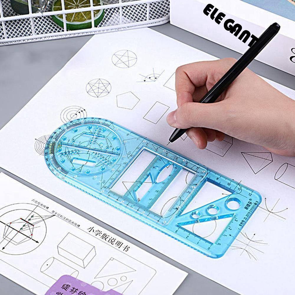 [Elegan] Penggaris Geometris Desain Seni Arsitek Pasokan Aktivitas Sekolah Alat Kantor Menggambar Template