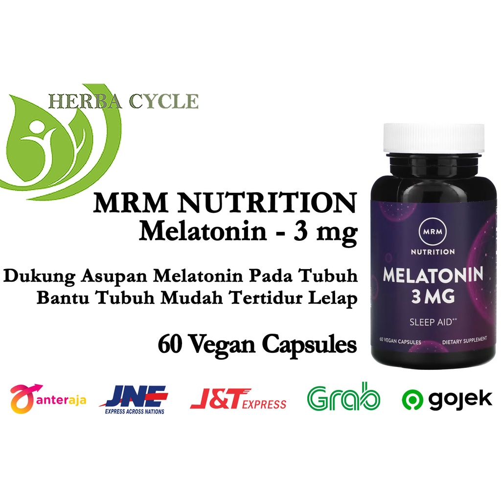 MRM Melatonin 3 mg 60 Vegan Capsules Membantu Tidur Melatonin USA