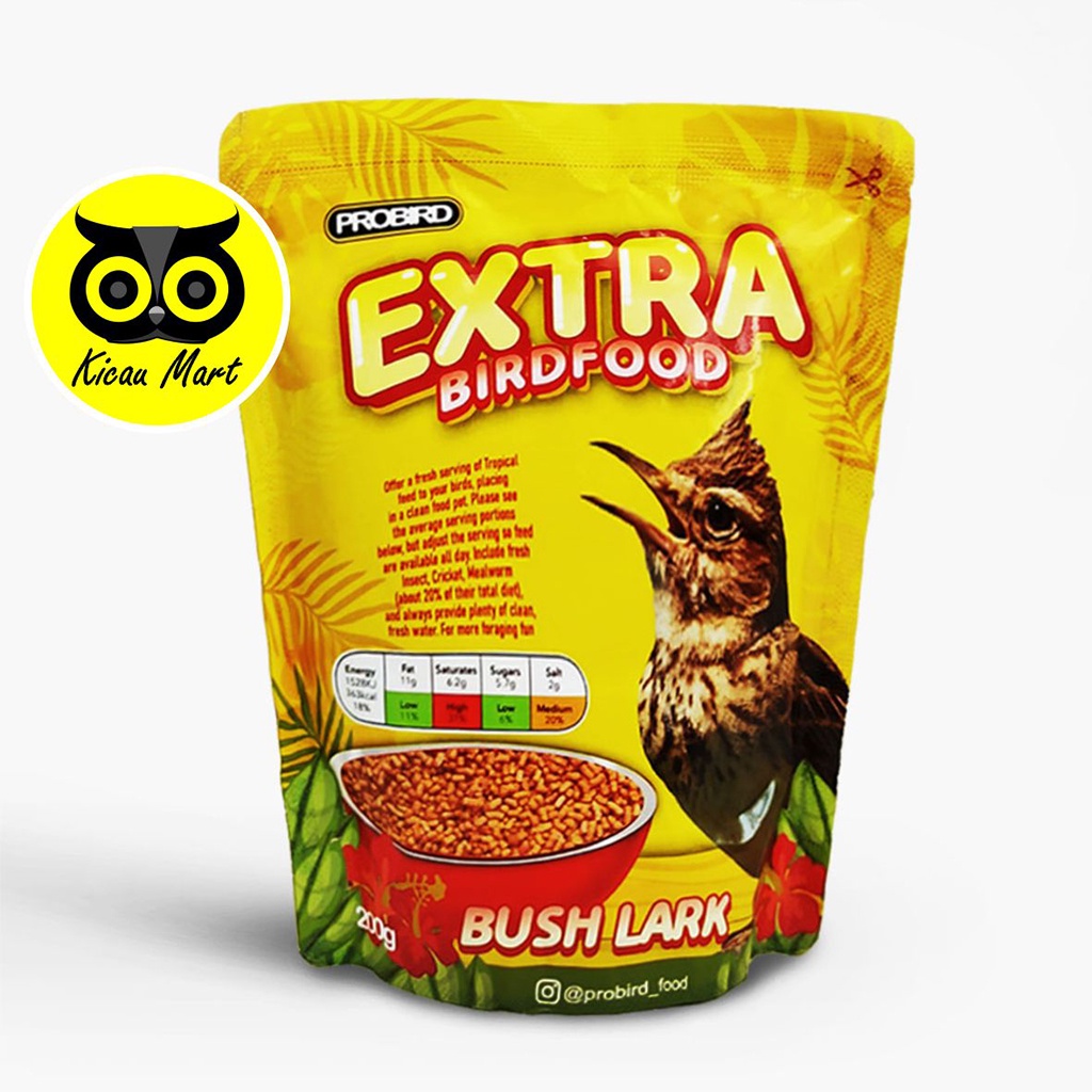 PAKAN EXTRA BIRD FOOD BRANJANGAN BUSH LARK PROBIRD PAKAN VOER PUR PELET MAKANAN HARIAN BURUNG EXBSL