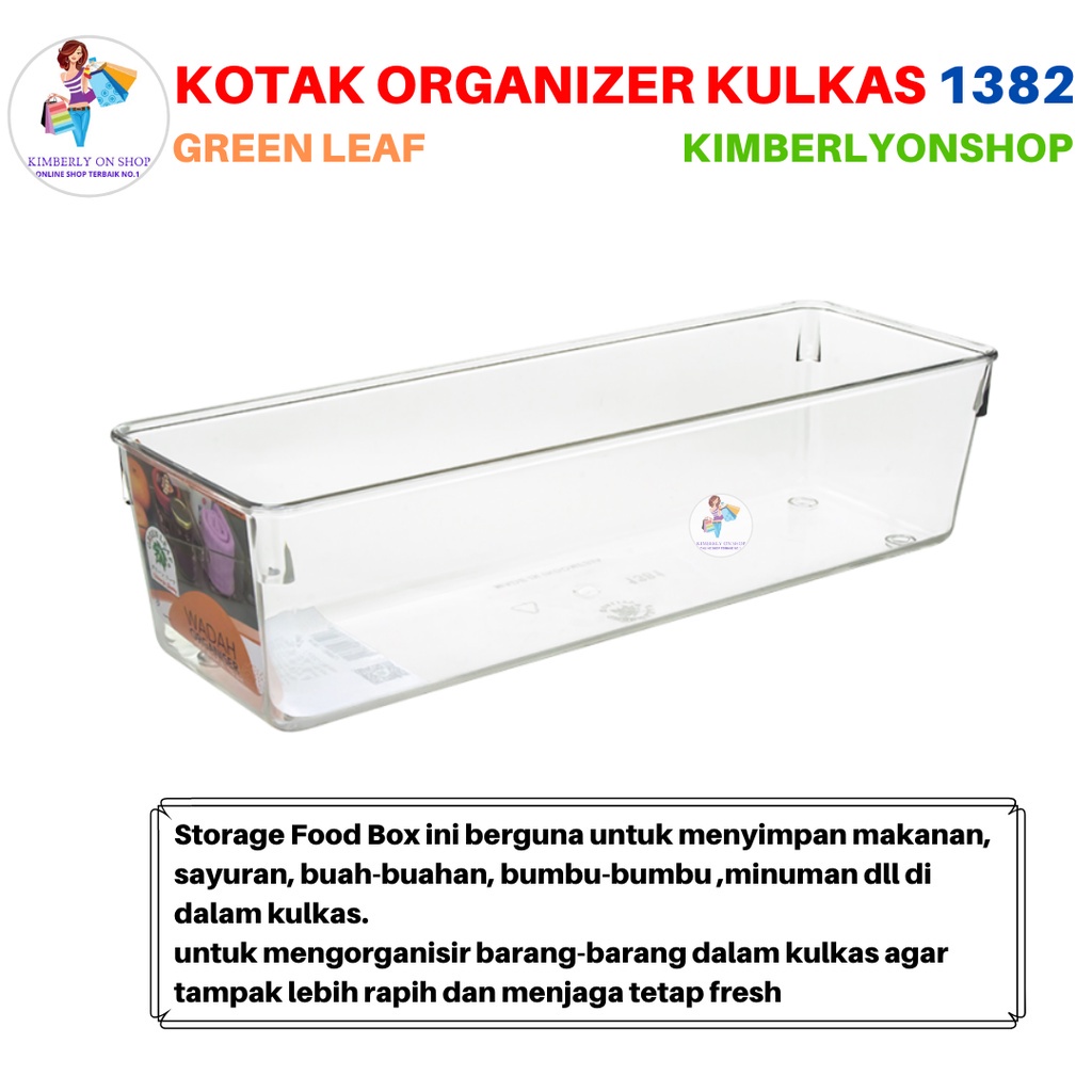 Kotak Kontainer Makanan Kulkas Wadah Penyimpanan 1382 Green Leaf