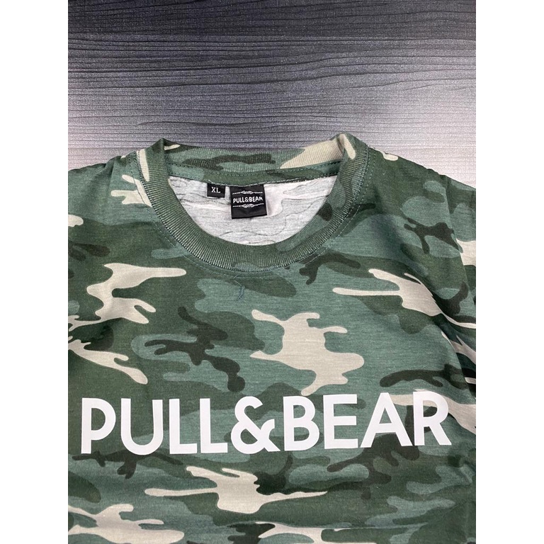 KAOS BAJU TSHIRT UNISEX PULL&amp;BEAR CAMO ORIGINAL