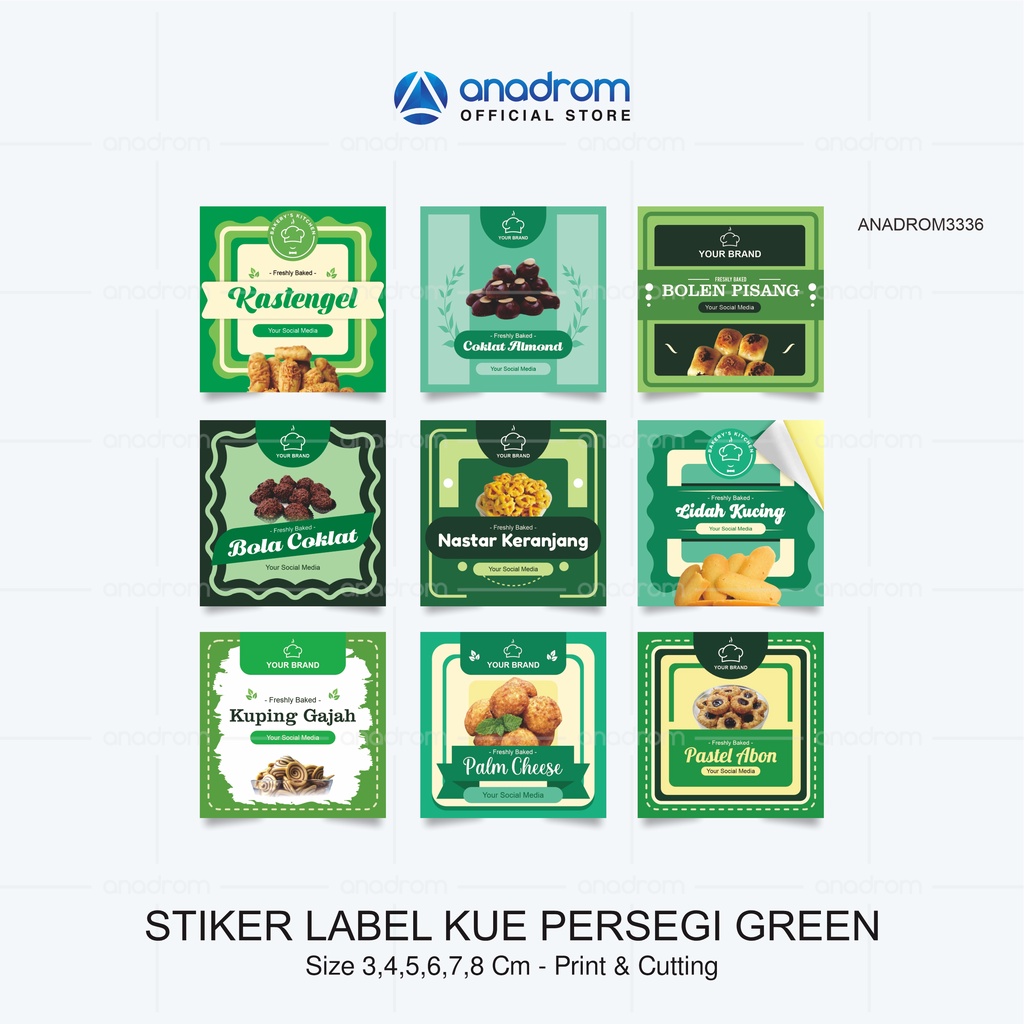 

Stiker Label Kue Persegi Green | Sticker Label Kue Kering | Anadrom 3336