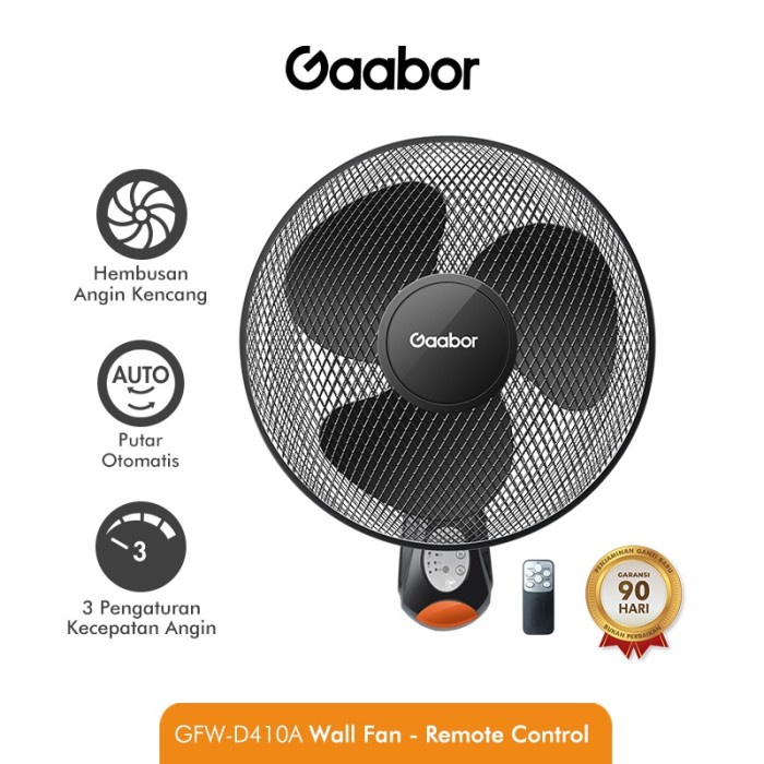 Terlaris Gaabor Kipas Angin Dinding Wall Fan Remote Control / Gfw-D410A