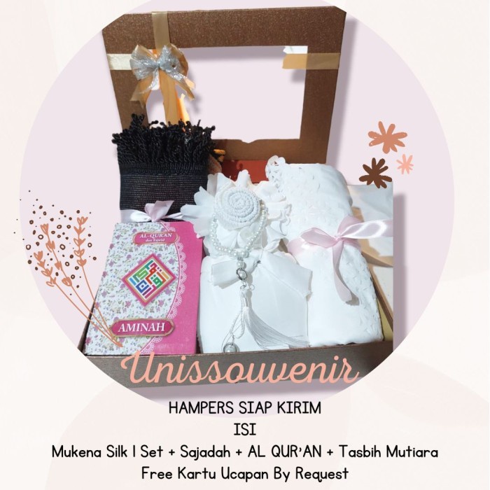 

(COD) Seperangkat Alat Sholat/Paket Hampers/Mahar/Hantaran Seserahan - Putih, terjemahn