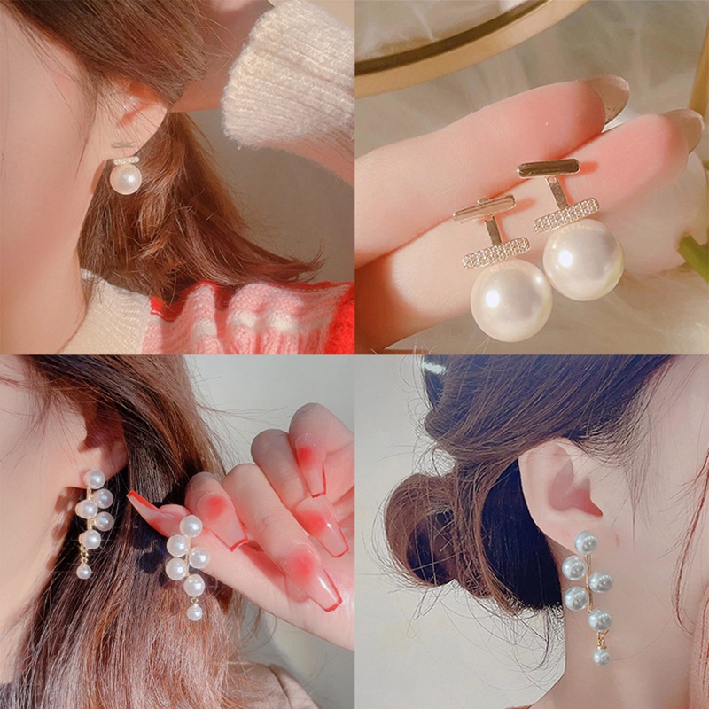 Anting Tusuk Wanita Romantis Mutiara Imitasi Halus Anting Perempuan Untuk Hadiah Pesta Perhiasan Kualitas Top