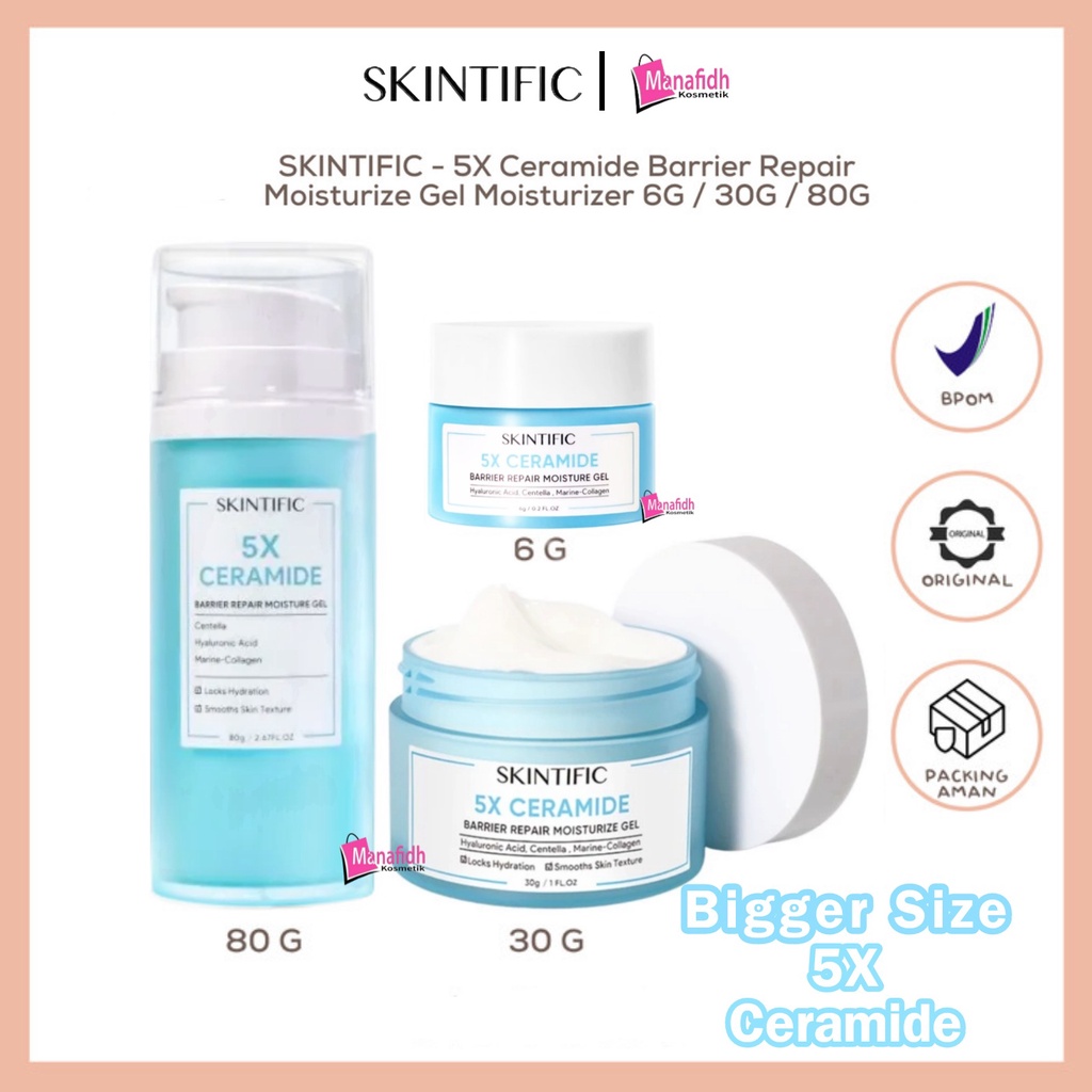 SKINTIFIC - 5X Ceramide Moisturizer Gel 80 Gram Bigger Size