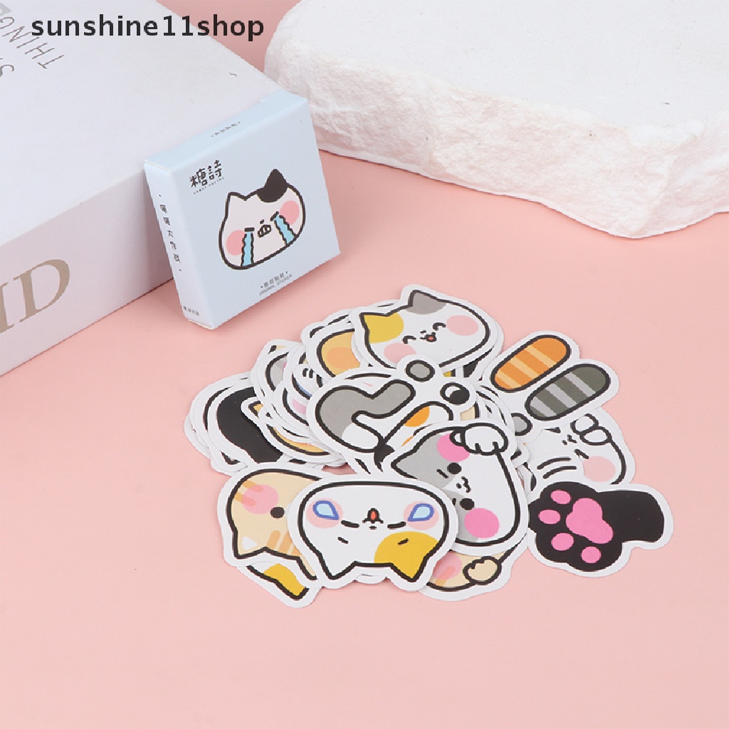 Sho 45Pcs Kucing Lucu Stiker Vinyl Decals Hewan Kitten Sticker Untuk Botol Laptop Komputer Telepon DIY Diary Scrapbooking Dekorasi N