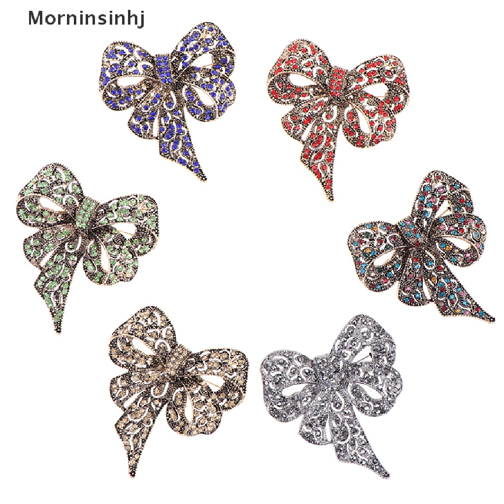 Mornin Berlian Imitasi Ikatan Simpul Bros Wanita Bunga Logam Pernikahan Pesta Kantor Pin Hadiah id