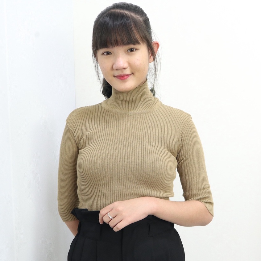[✅COD ] Turtleneck Rajut Turtleneck Lengan 3/4 - ATASAN Viral Korea Style